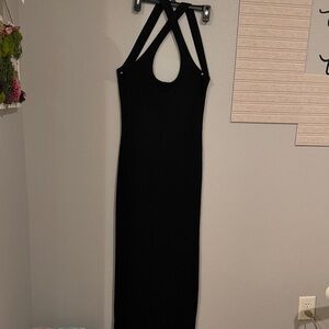 Michael Kors Black Crisscross-Back Maxi Dress
